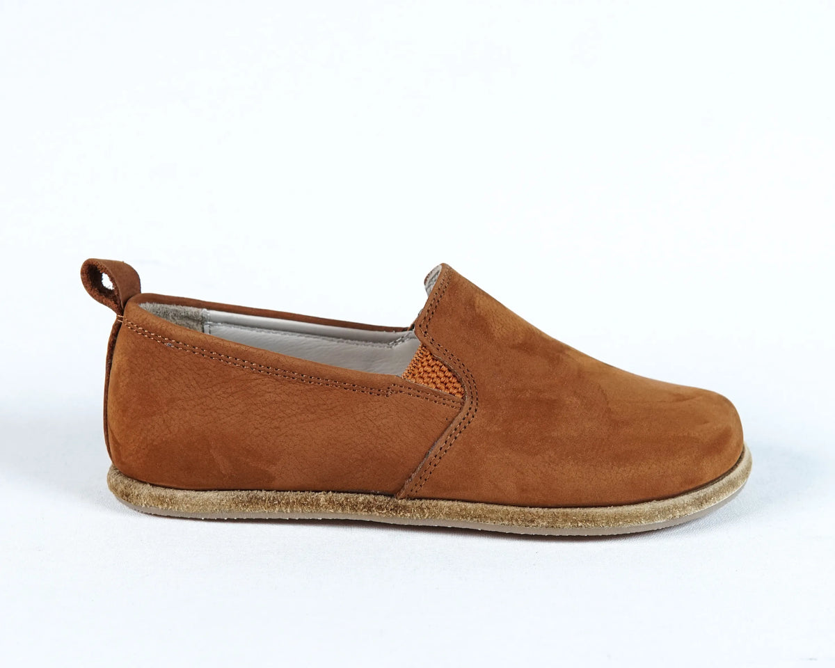 Nubuck Barefoot Ballet Shoes – Classic Sole — Leather Sole – Tan
