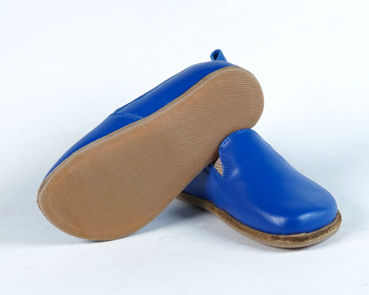 Smooth Barefoot Ballet Shoes – Classic Sole — Leather Sole – Bright Blue