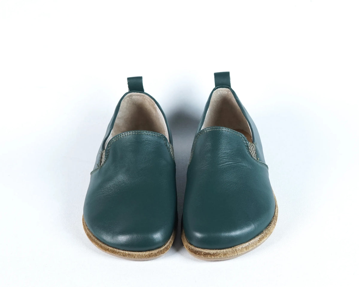 Smooth Barefoot Ballet Shoes – Classic Sole — Leather Sole – Green