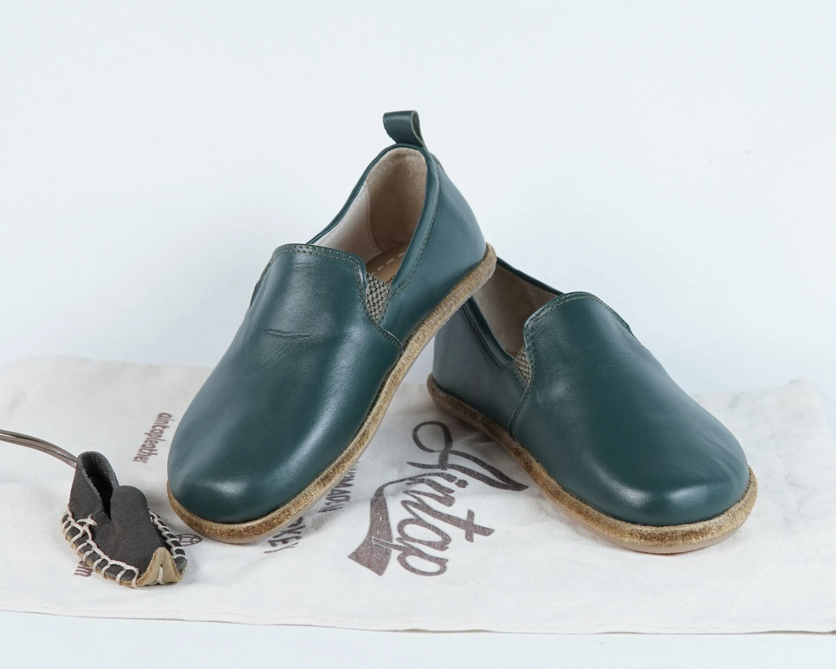 Smooth Barefoot Ballet Shoes – Classic Sole — Leather Sole – Green