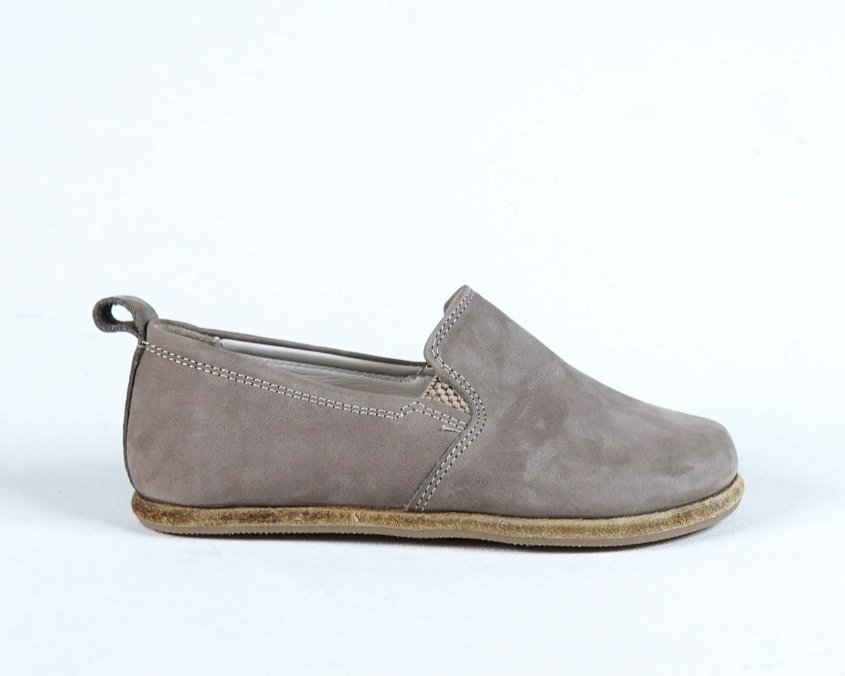 Nubuck Barefoot Ballet Shoes – Classic Sole — Leather Sole – Smoked