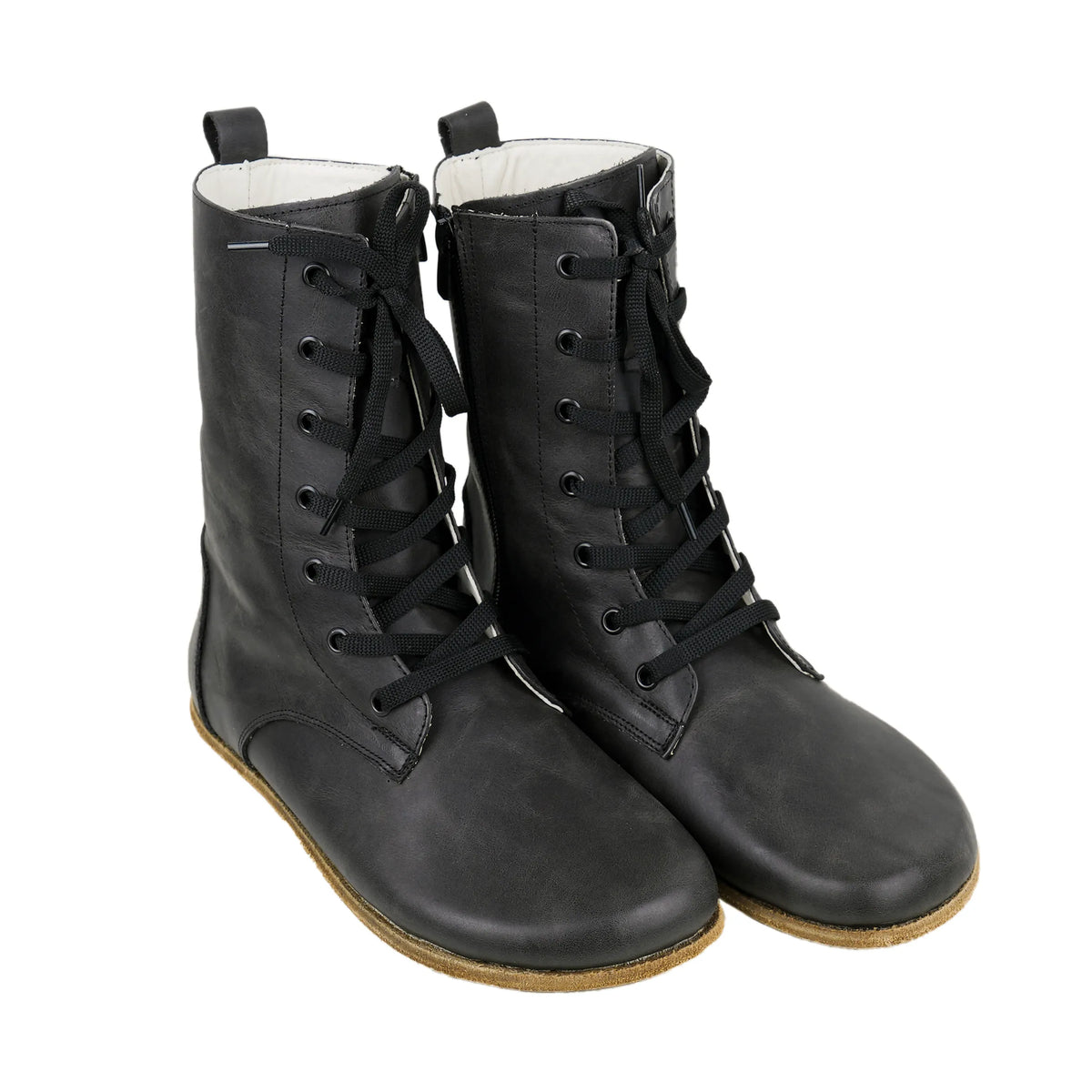 Crazy Barefoot Long Boots Shoes – Classic Sole — Leather Sole – Black