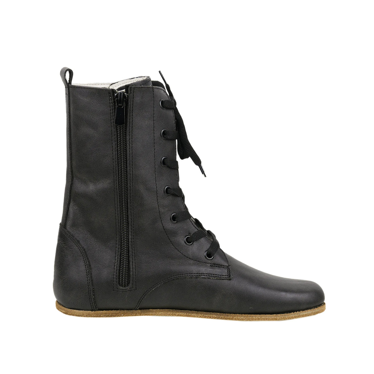 Crazy Barefoot Long Boots Shoes – Classic Sole — Leather Sole – Black