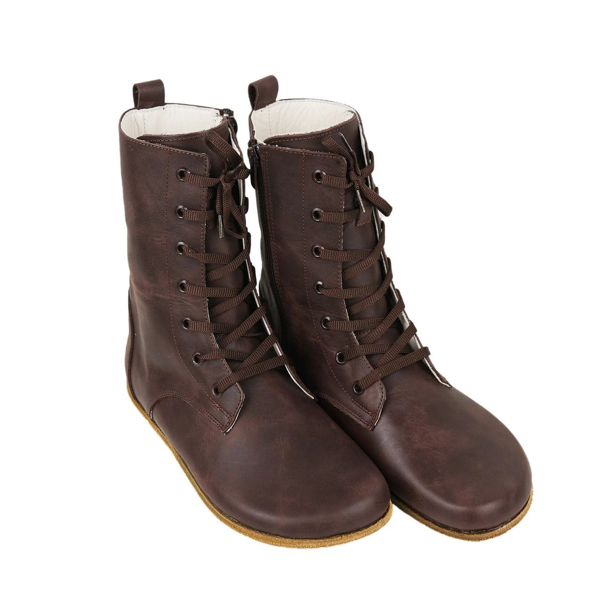 Crazy Barefoot Long Boots Shoes – Classic Sole — Leather Sole – Dark Brown