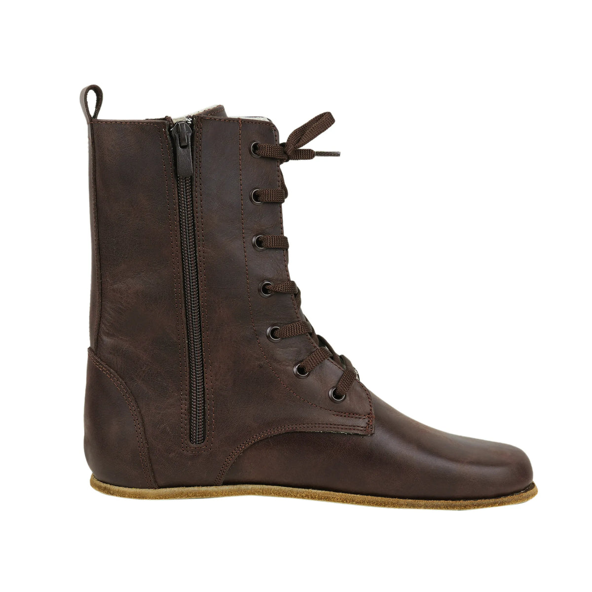 Crazy Barefoot Long Boots Shoes – Classic Sole — Leather Sole – Dark Brown