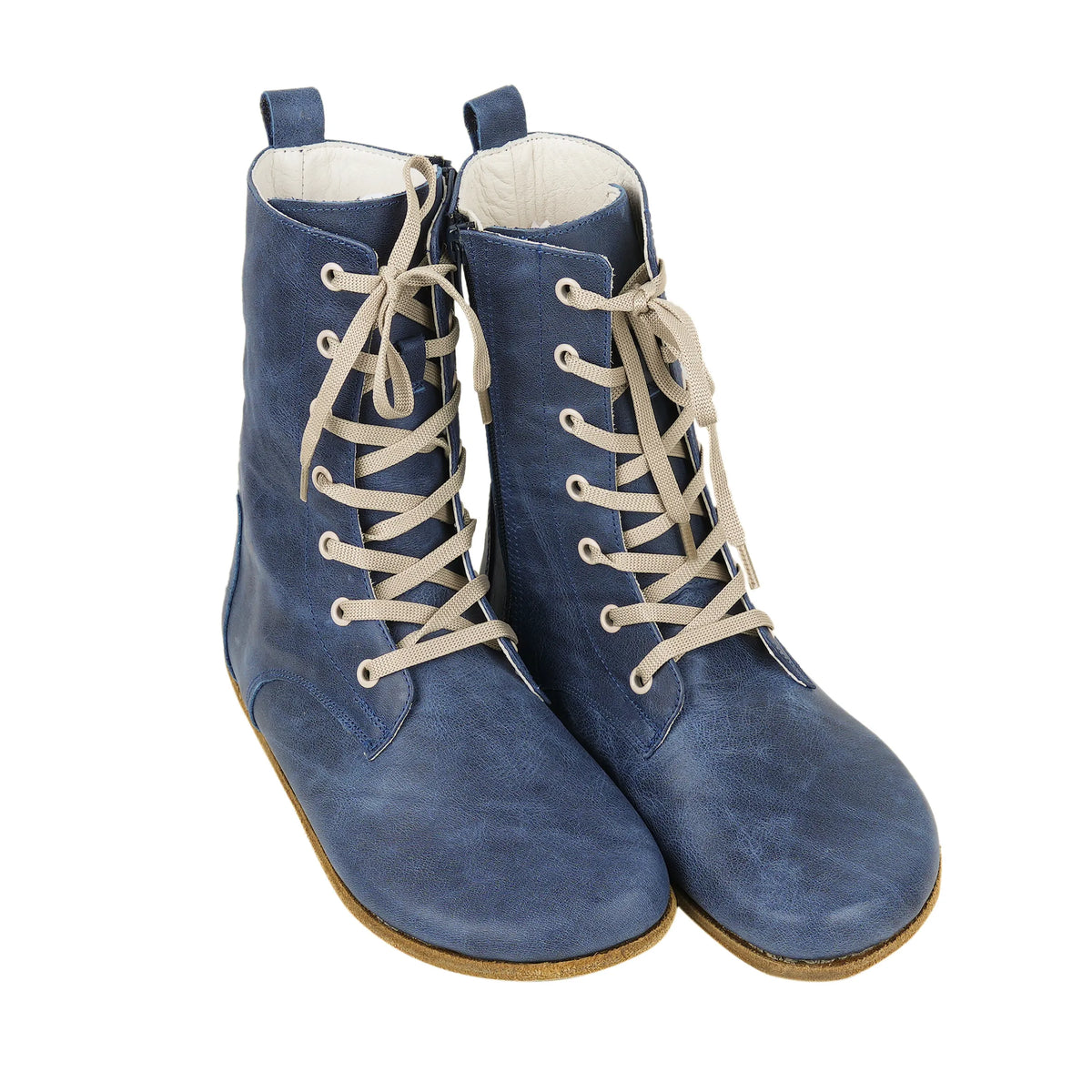 Crazy Barefoot Long Boots Shoes – Classic Sole — Leather Sole – Navy Blue