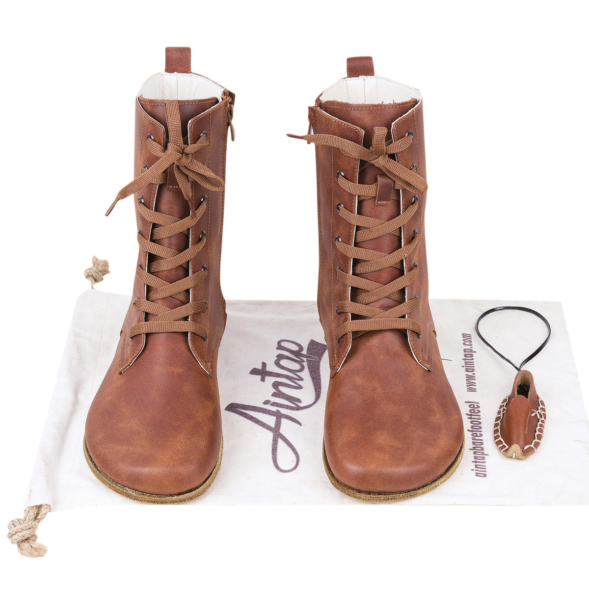 Crazy Barefoot Long Boots Shoes – Classic Sole — Leather Sole – Brown