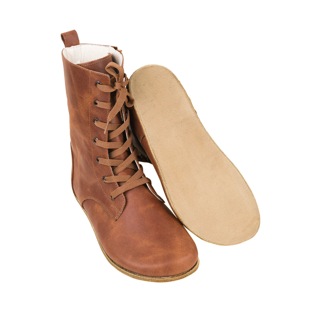 Crazy Barefoot Long Boots Shoes – Classic Sole — Leather Sole – Brown