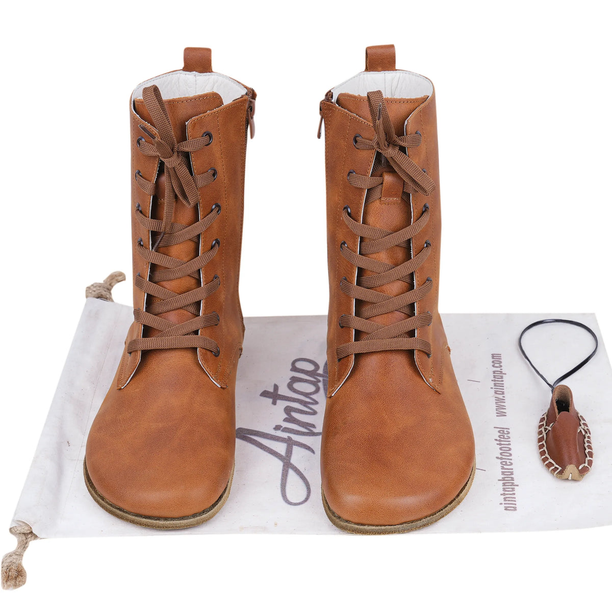 Crazy Barefoot Long Boots Shoes – Classic Sole — Leather Sole – Honey Camel