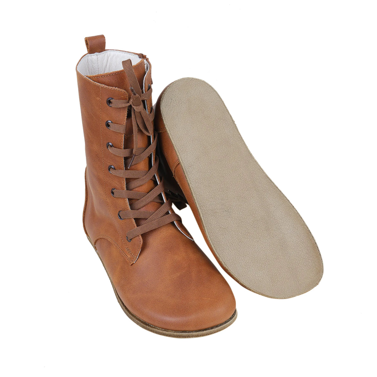 Crazy Barefoot Long Boots Shoes – Classic Sole — Leather Sole – Honey Camel