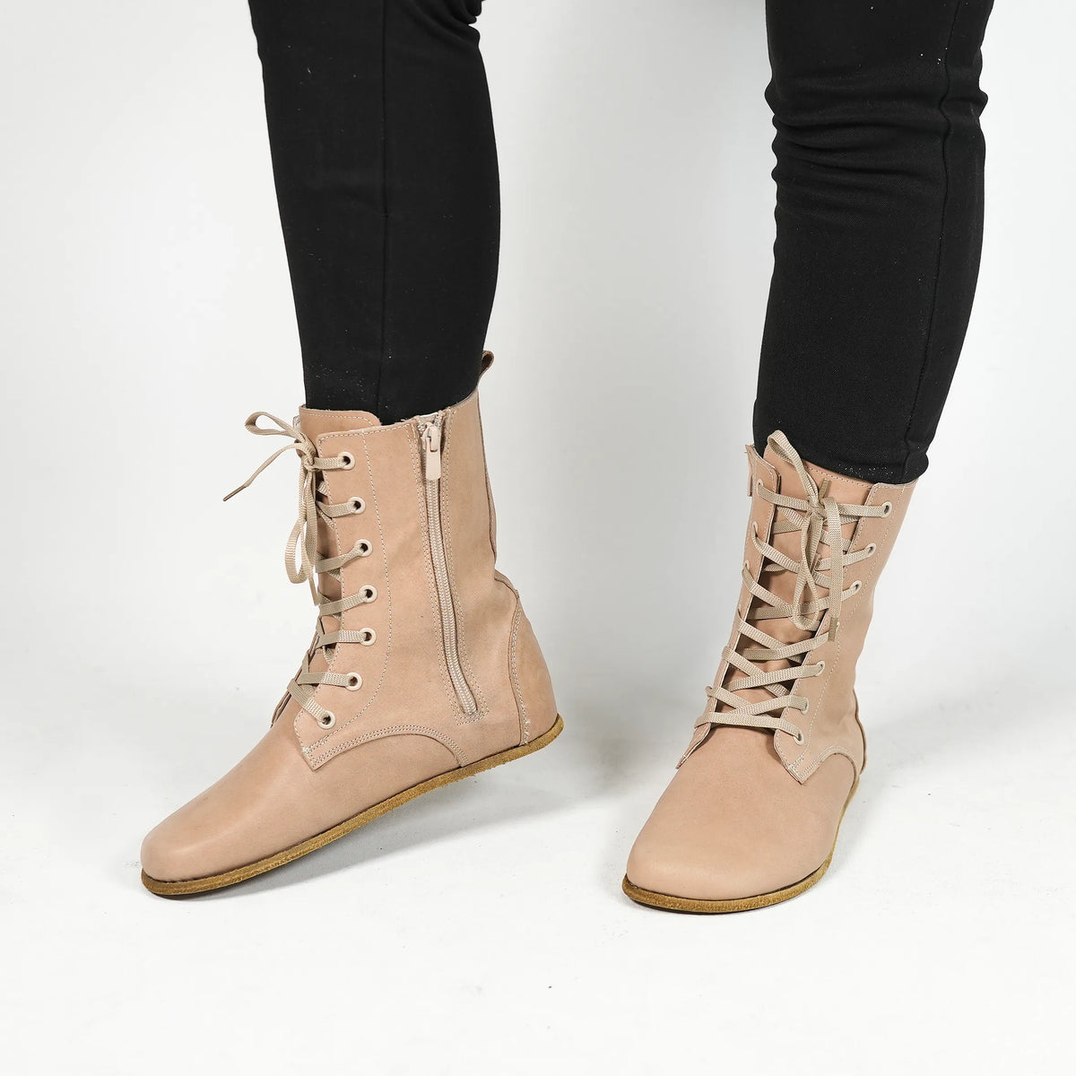 Crazy Barefoot Long Boots Shoes – Classic Sole — Leather Sole – Undyed Crust