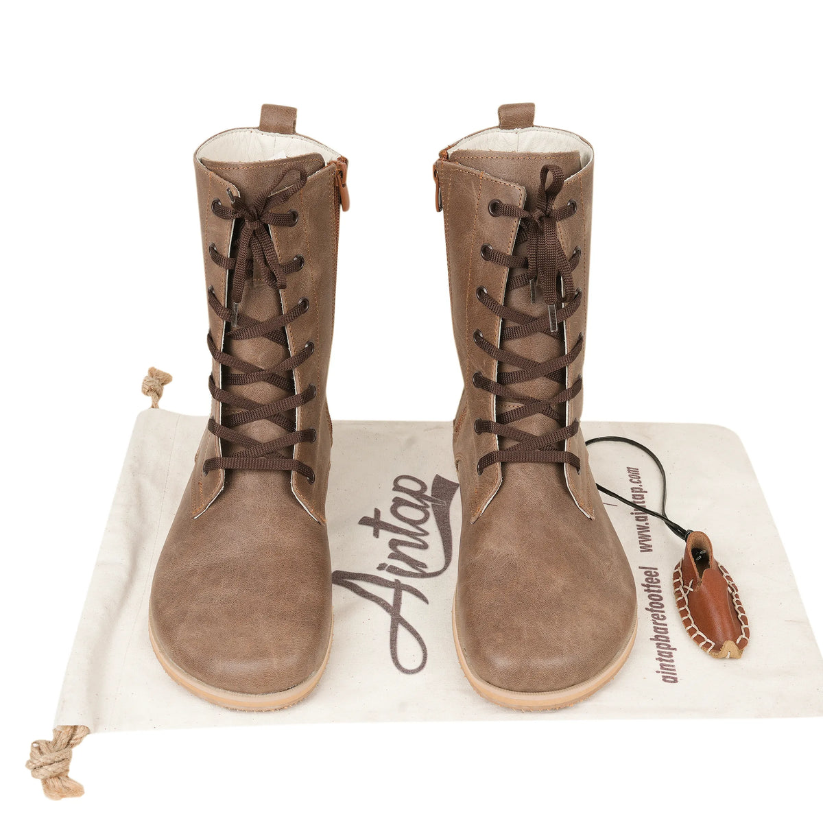 Crazy Barefoot Long Boots Shoes – Eva Outsole – Beige Bizon