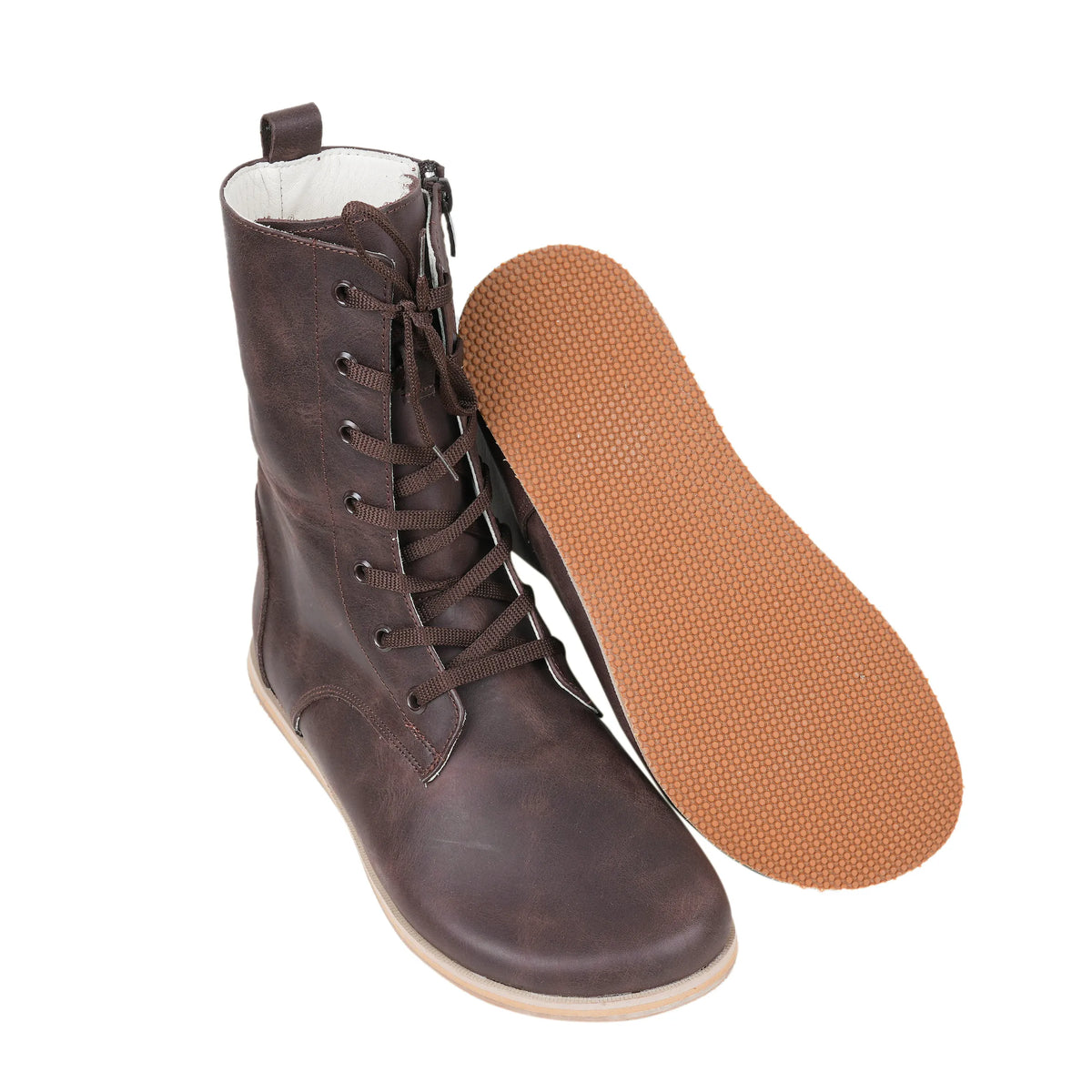 Crazy Barefoot Long Boots Shoes – Eva Outsole – Dark Brown