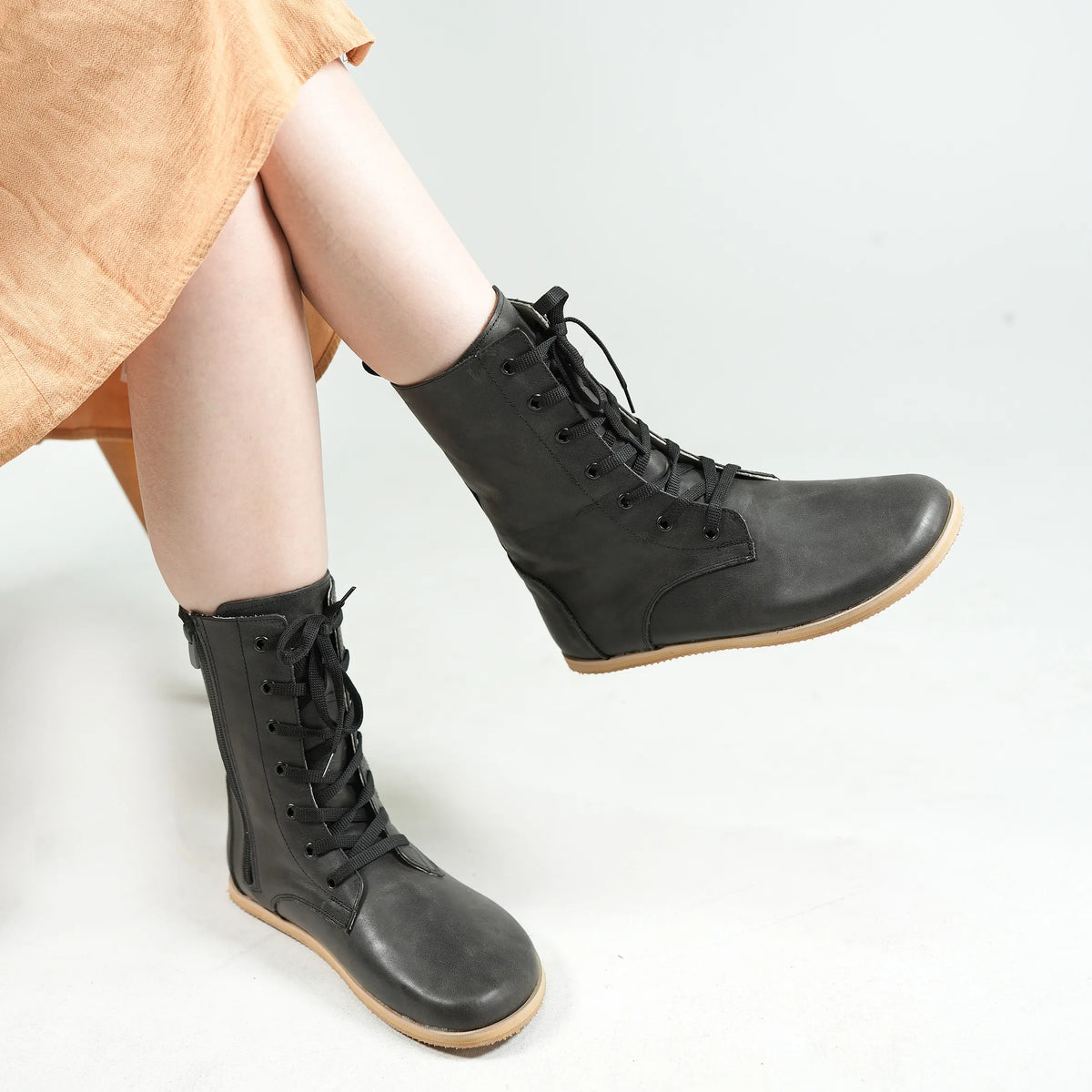 Crazy Barefoot Long Boots Shoes – Eva Outsole – Black