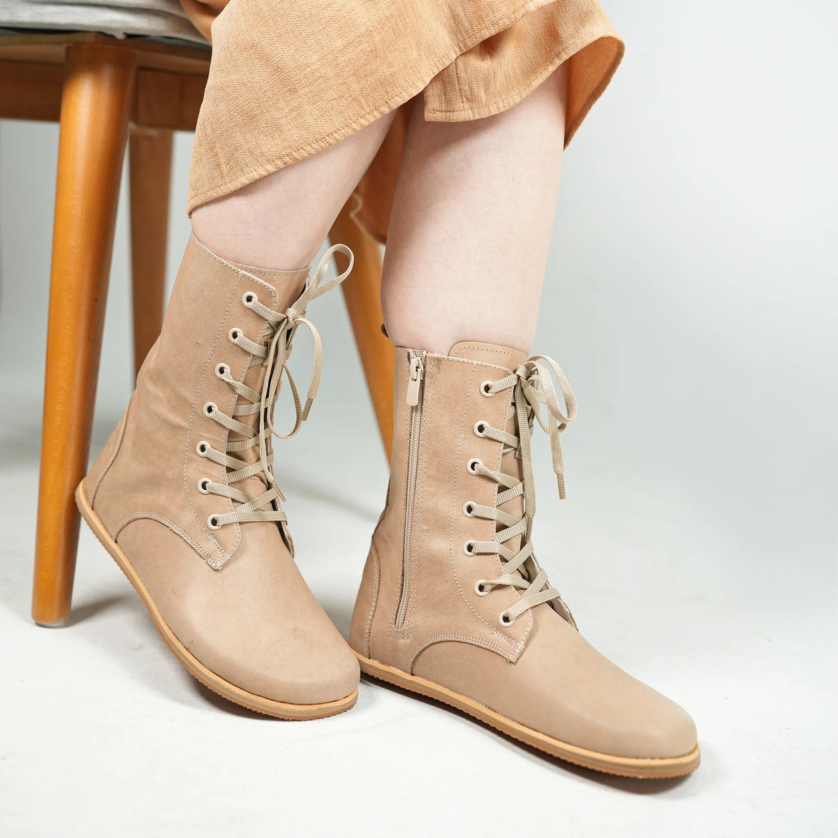 Crazy Barefoot Long Boots Shoes – Eva Outsole – Undyed Crust