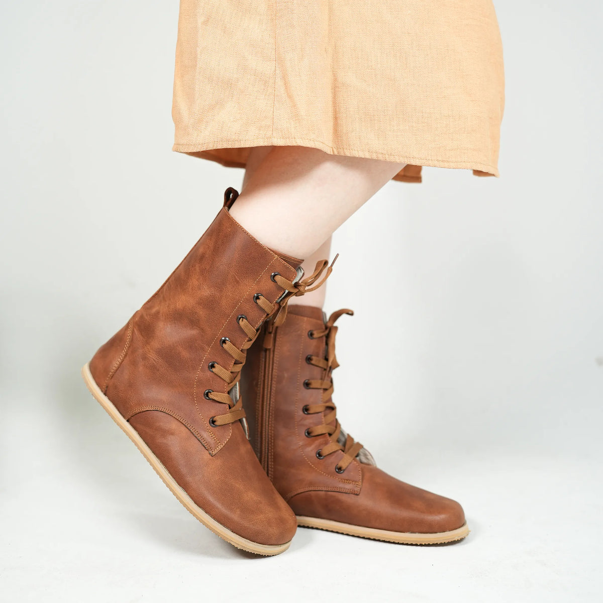 Crazy Barefoot Long Boots Shoes – Eva Outsole – Brown