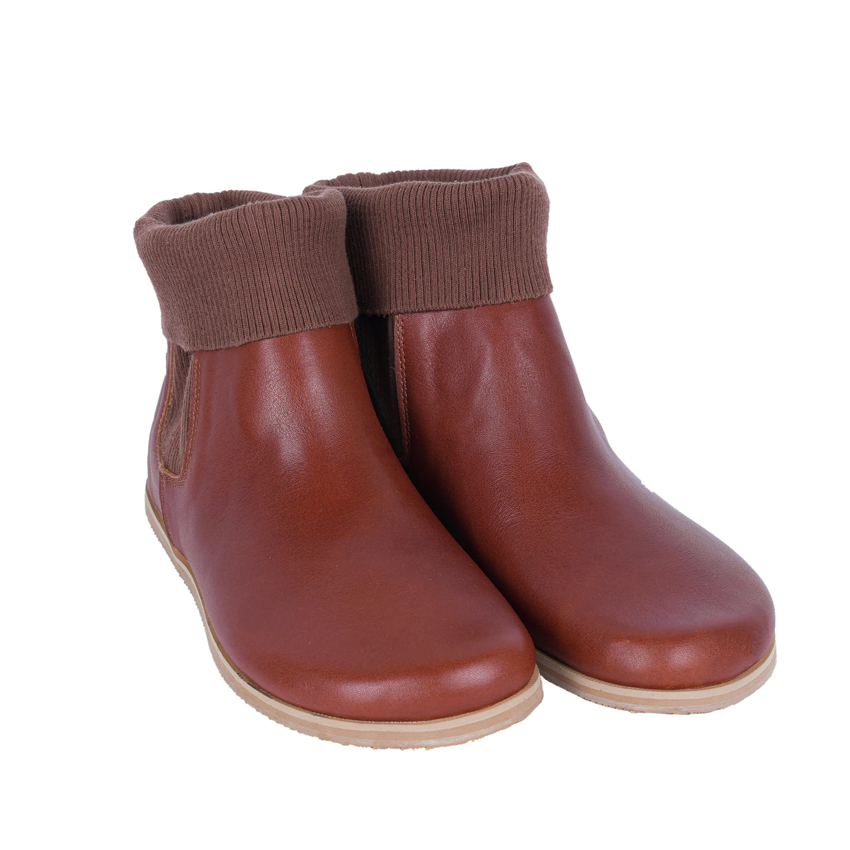 Smooth Barefoot Socks Chelsea Shoes – Eva Outsole – Brown