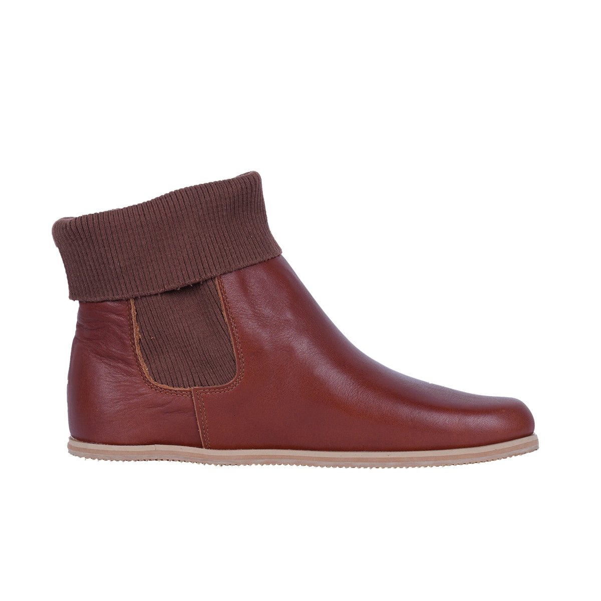 Smooth Barefoot Socks Chelsea Shoes – Eva Outsole – Brown