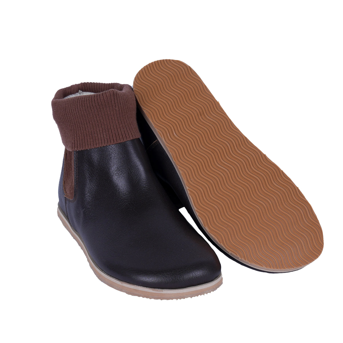 Smooth Barefoot Socks Chelsea Shoes – Eva Outsole – Dark Brown