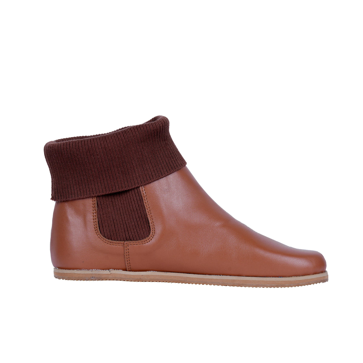 Smooth Barefoot Socks Chelsea Shoes – Eva Outsole – Tan