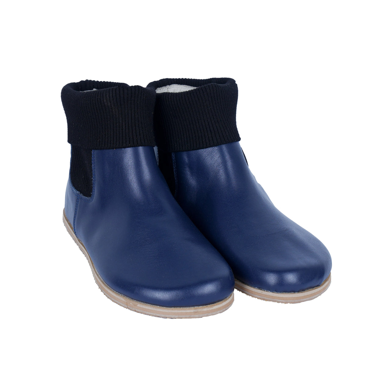 Smooth Barefoot Socks Chelsea Shoes – Eva Outsole – Navy Blue