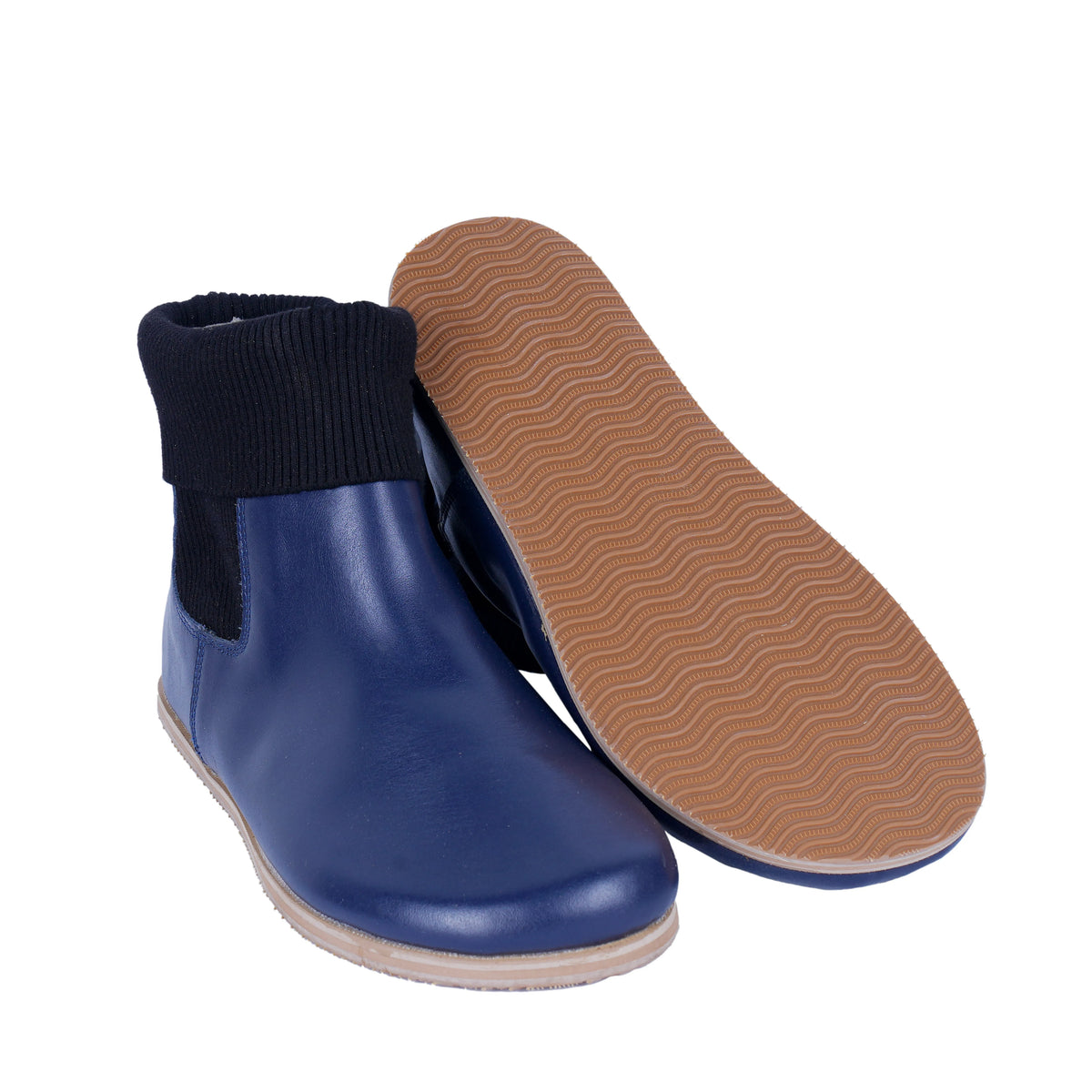 Smooth Barefoot Socks Chelsea Shoes – Eva Outsole – Navy Blue