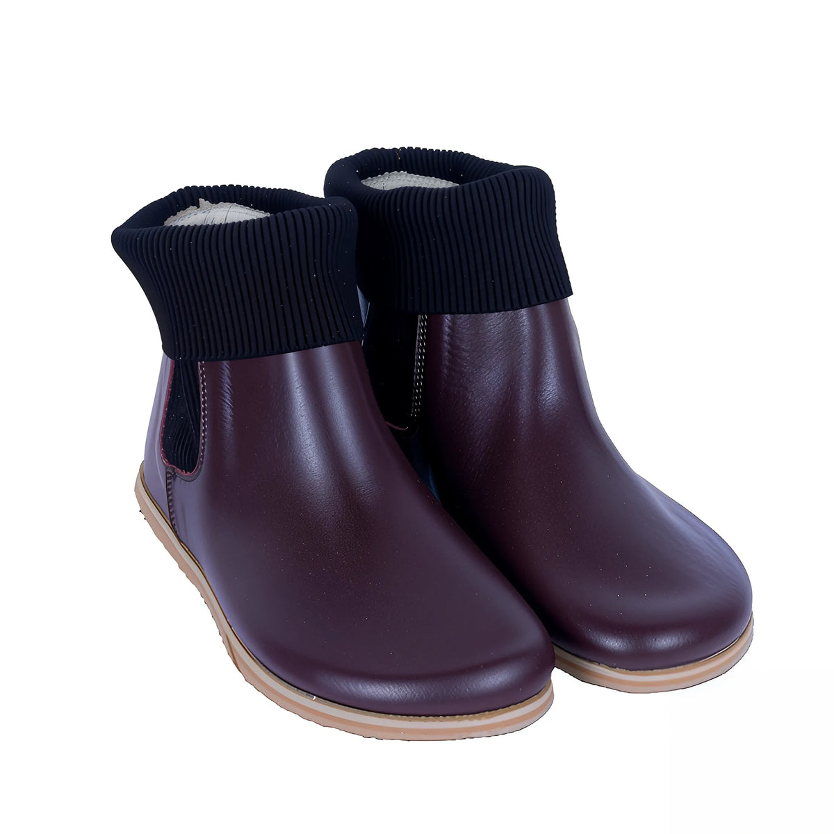 Smooth Barefoot Socks Chelsea Shoes – Eva Outsole – Burgundy