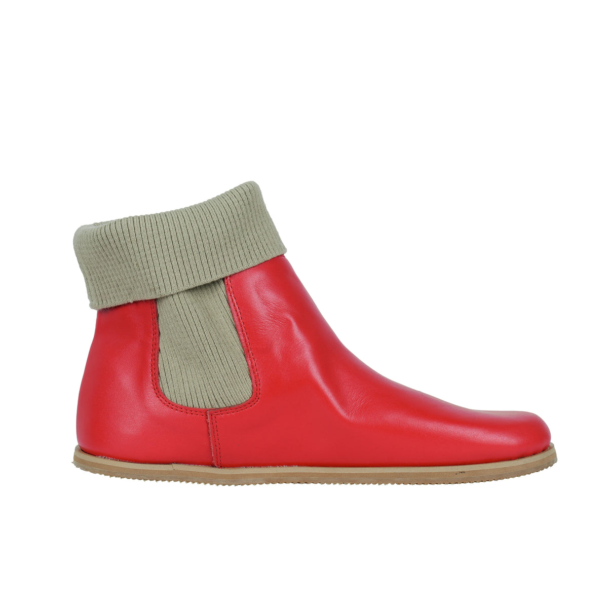 Smooth Barefoot Socks Chelsea Shoes – Eva Outsole – Red