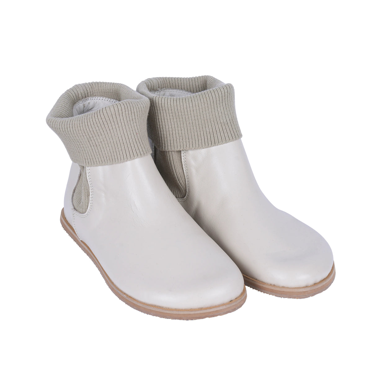 Smooth Barefoot Socks Chelsea Shoes – Eva Outsole – Cream