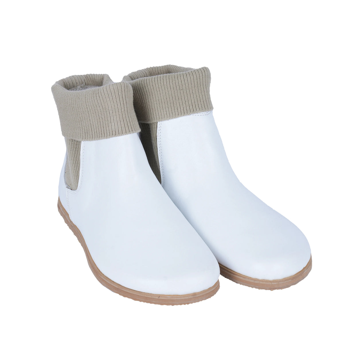 Smooth Barefoot Socks Chelsea Shoes – Eva Outsole – White