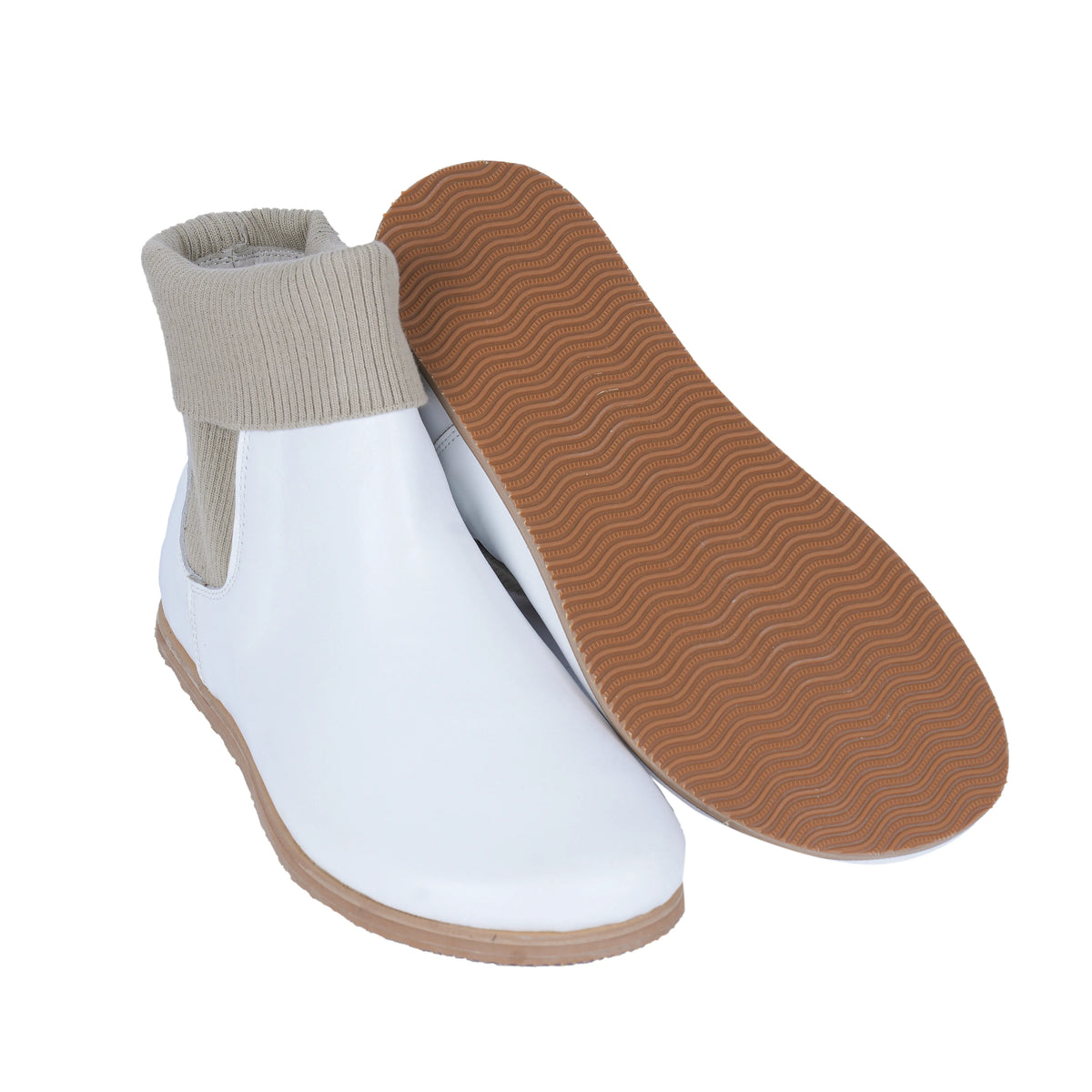 Smooth Barefoot Socks Chelsea Shoes – Eva Outsole – White