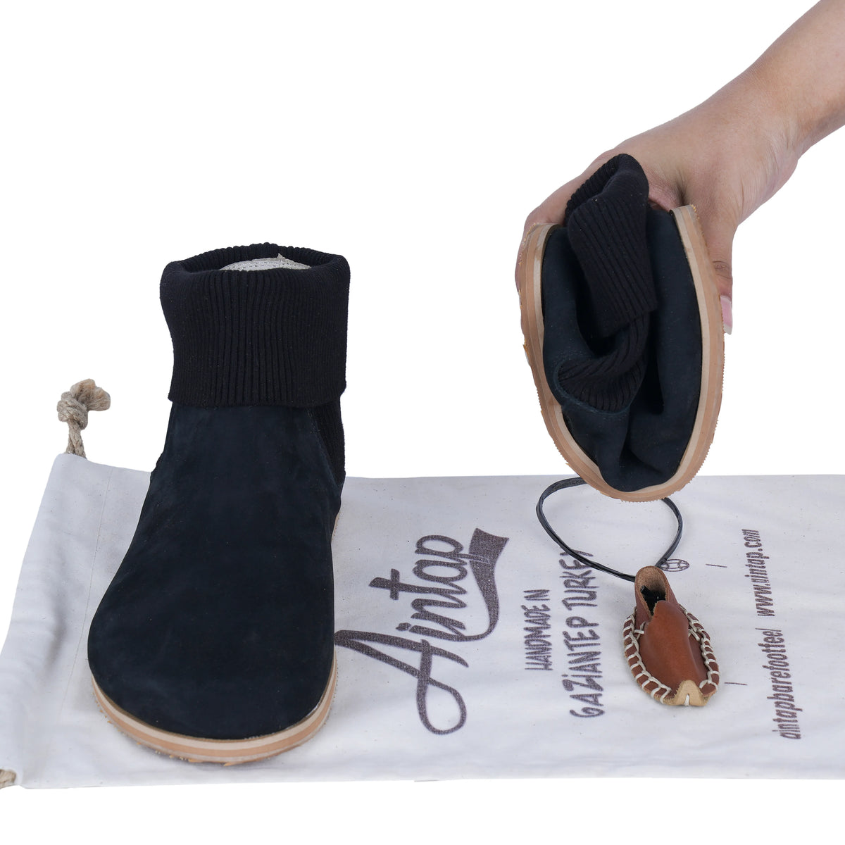 Nubuck Barefoot Socks Chelsea Shoes – Eva Outsole – Black