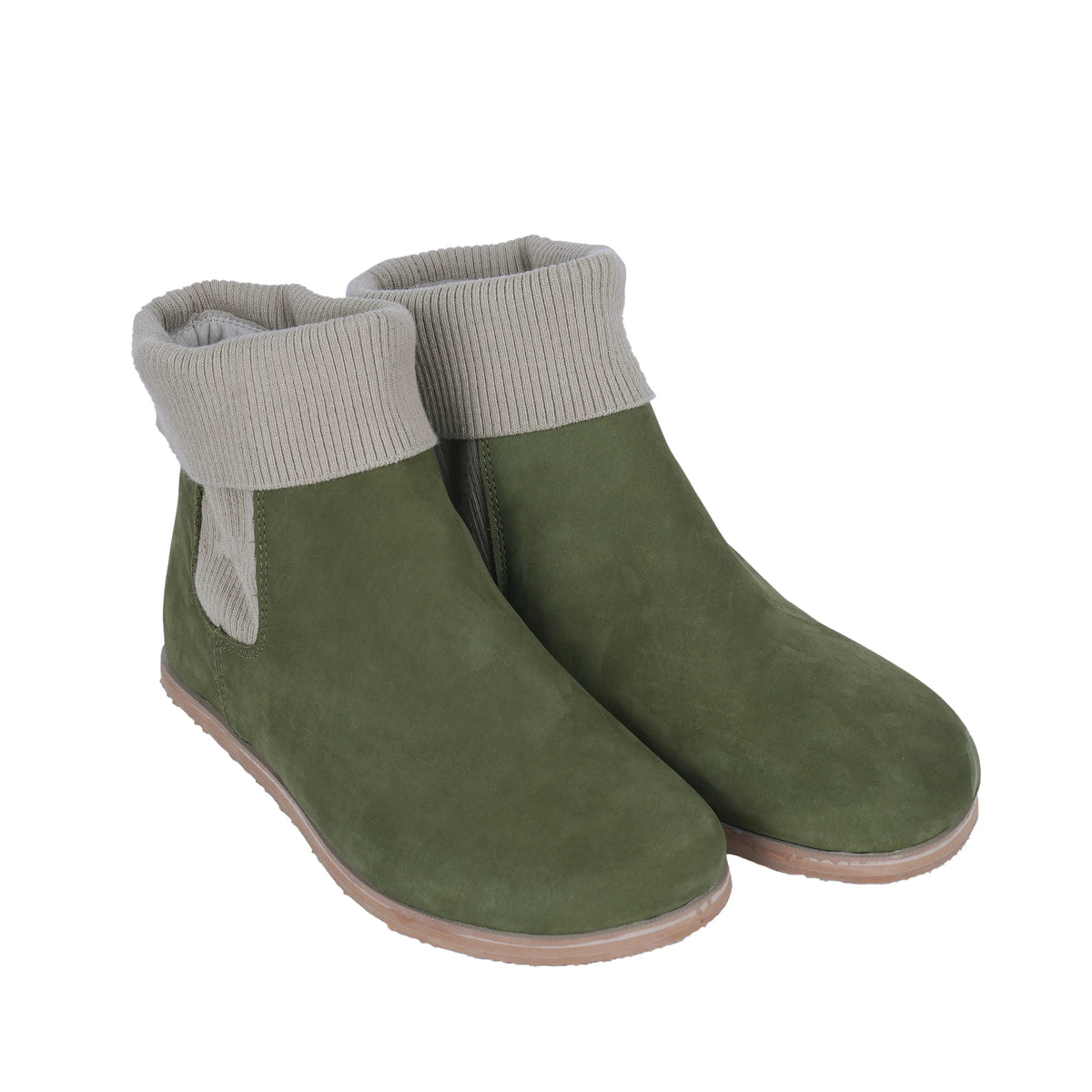 Nubuck Barefoot Socks Chelsea Shoes – Eva Outsole – Green