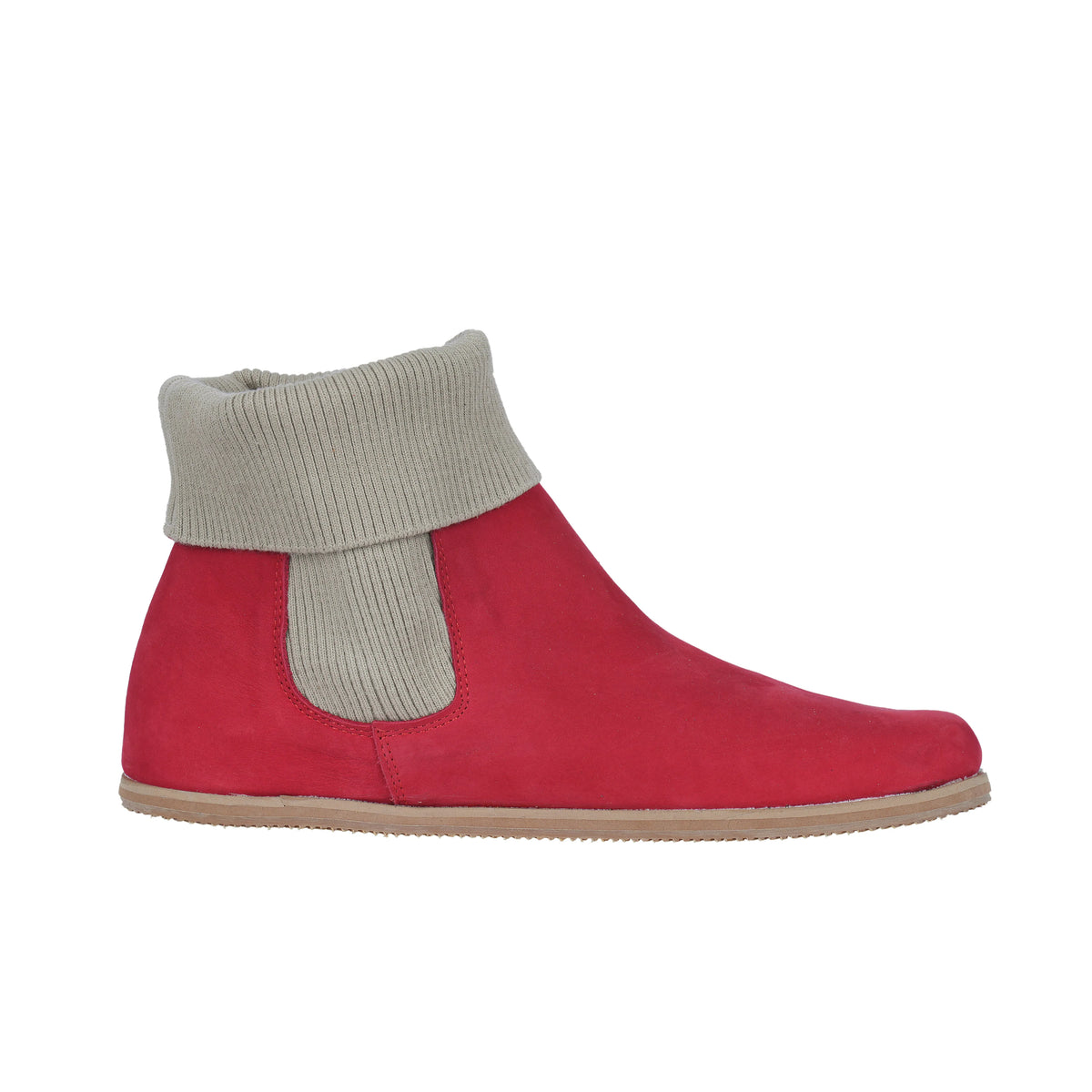 Nubuck Barefoot Socks Chelsea Shoes – Eva Outsole – Red