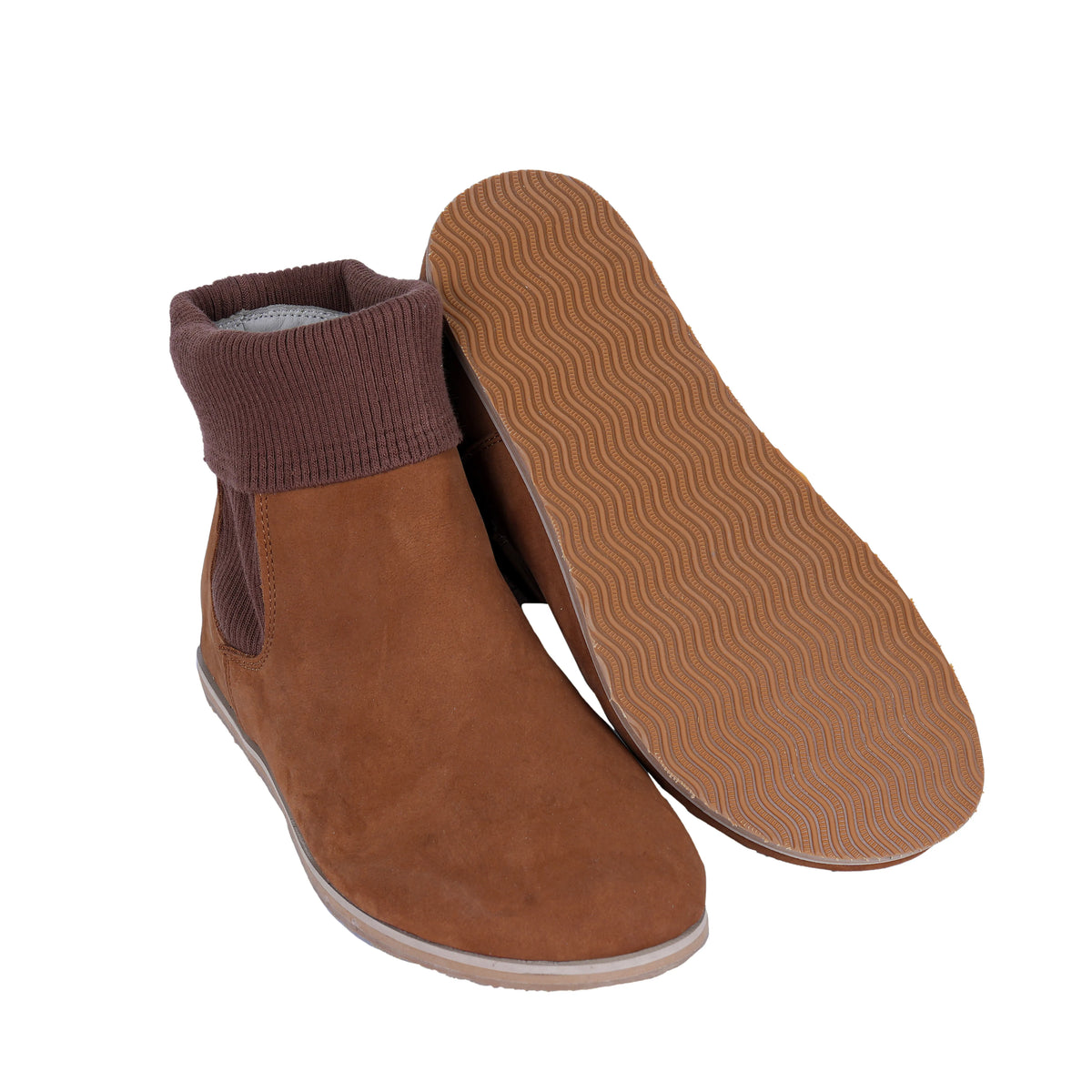 Nubuck Barefoot Socks Chelsea Shoes – Eva Outsole – Tan