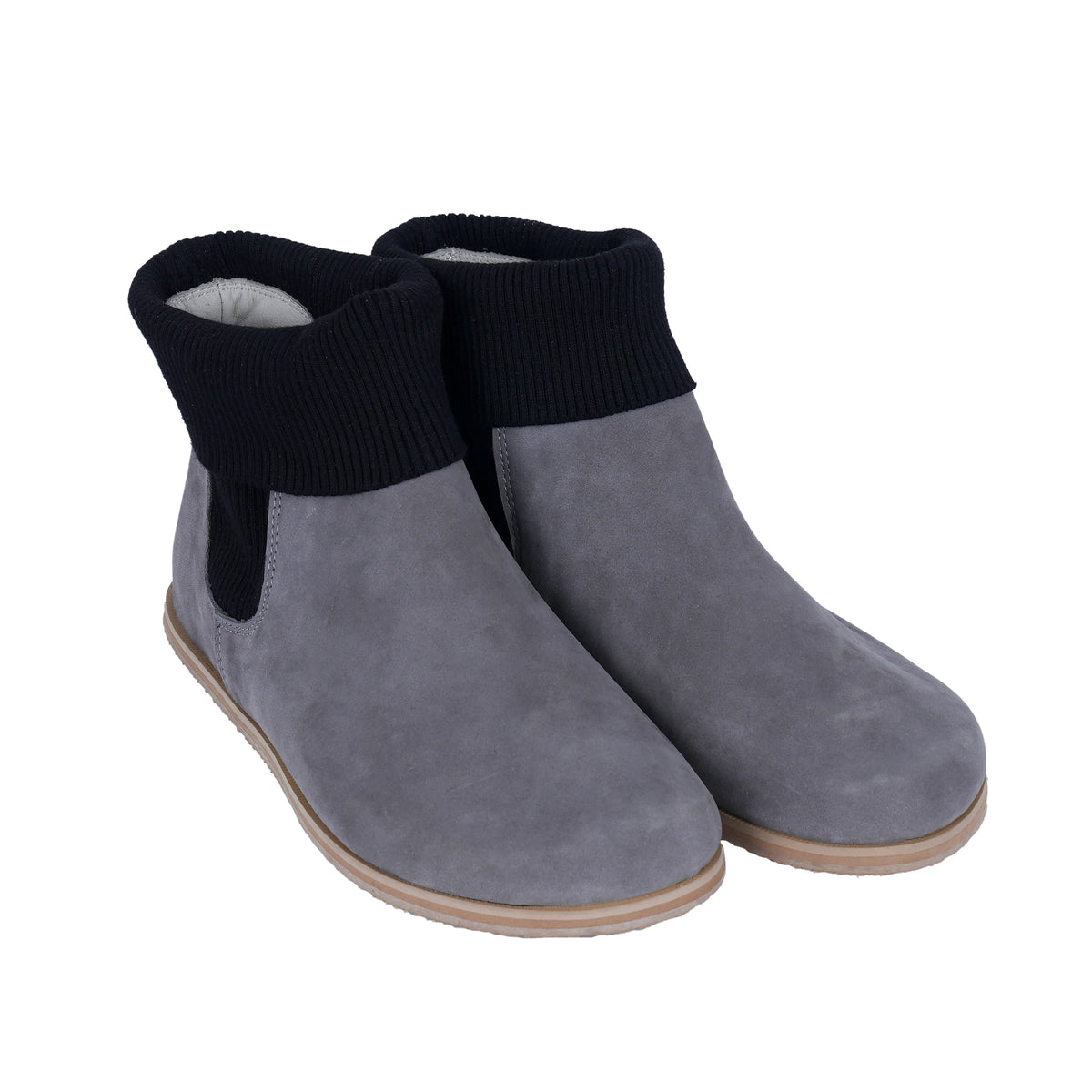 Nubuck Barefoot Socks Chelsea Shoes – Eva Outsole – Gray
