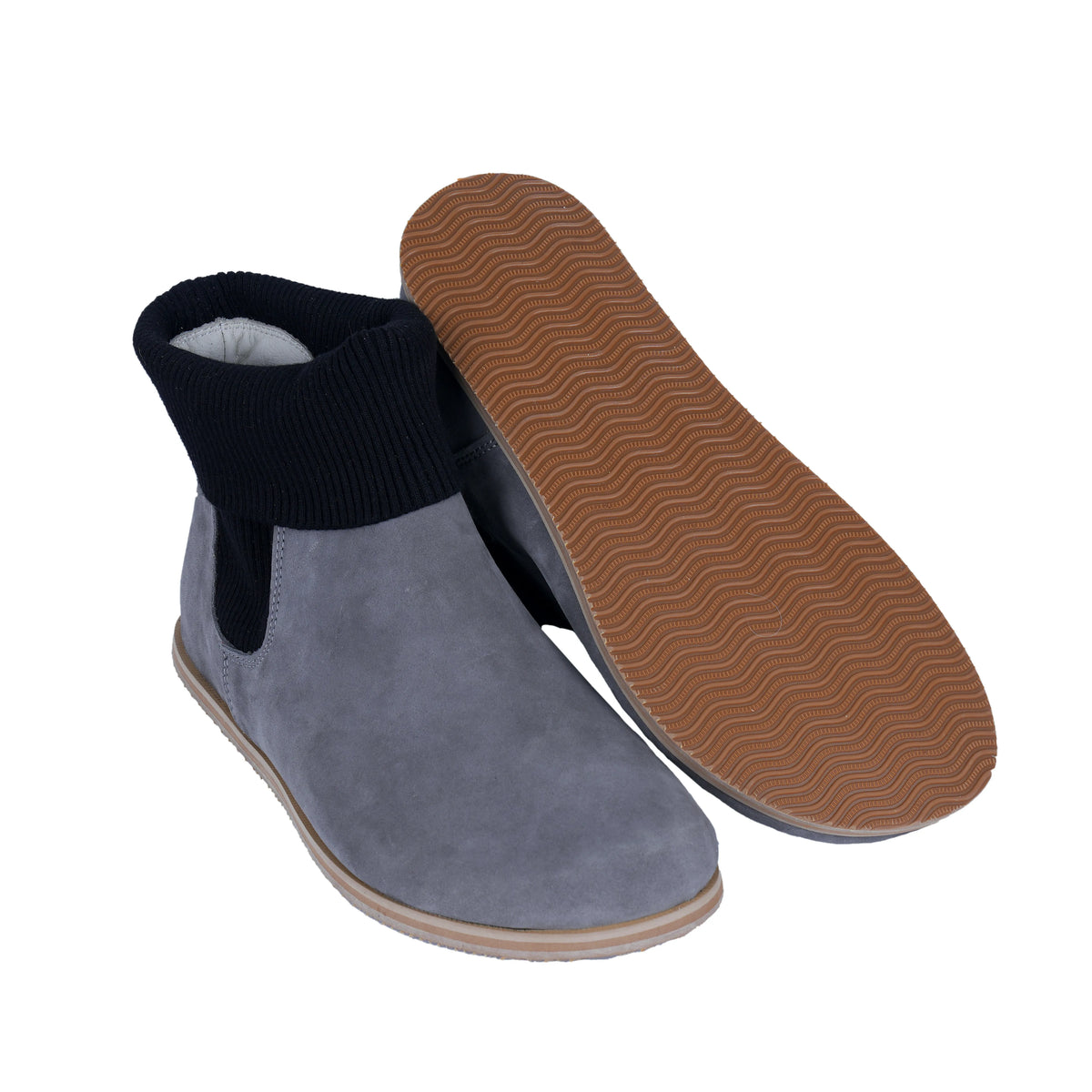Nubuck Barefoot Socks Chelsea Shoes – Eva Outsole – Gray