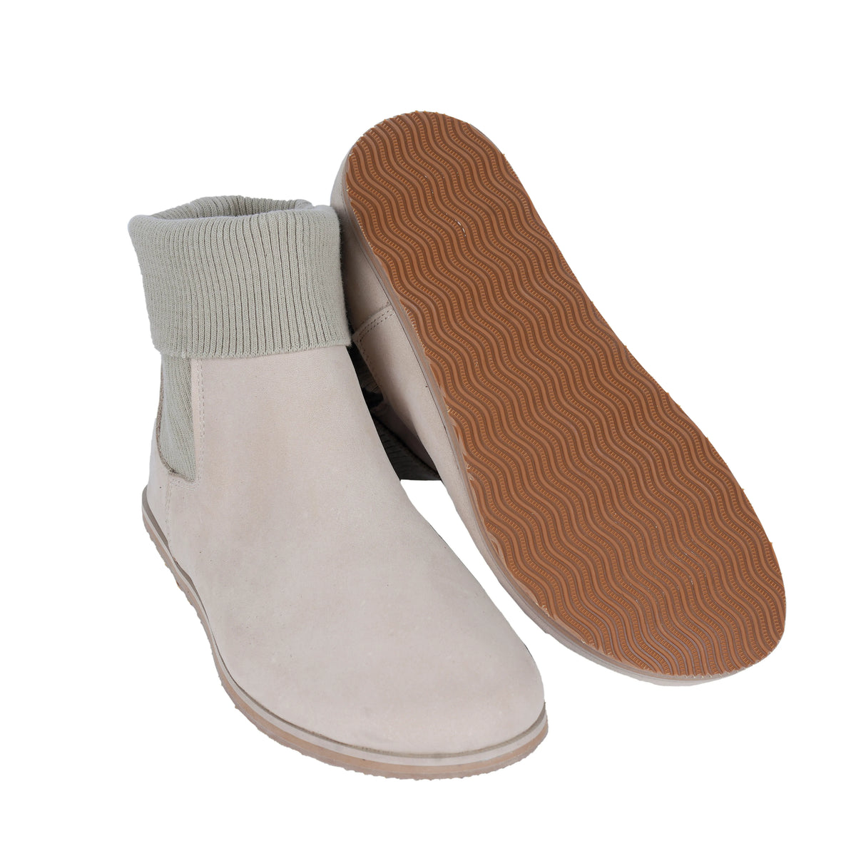 Nubuck Barefoot Socks Chelsea Shoes – Eva Outsole – Cream