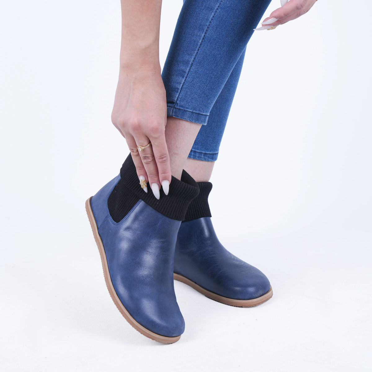 Crazy Barefoot Socks Chelsea Shoes – Eva Outsole – Navy Blue