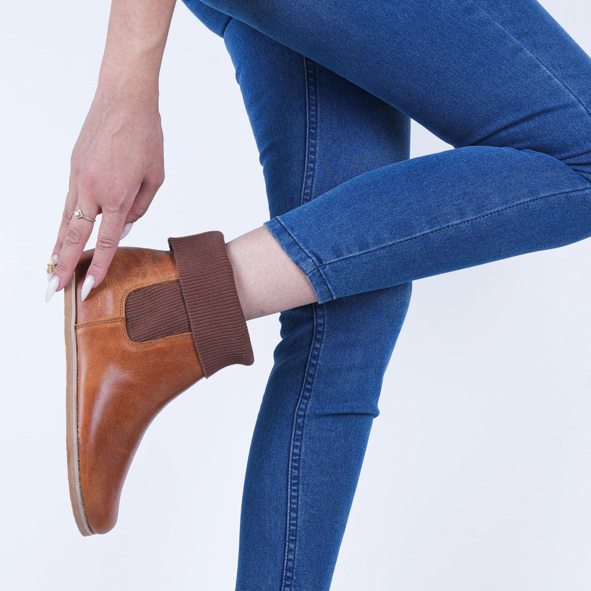 Crazy Barefoot Socks Chelsea Shoes – Eva Outsole – Honey Camel