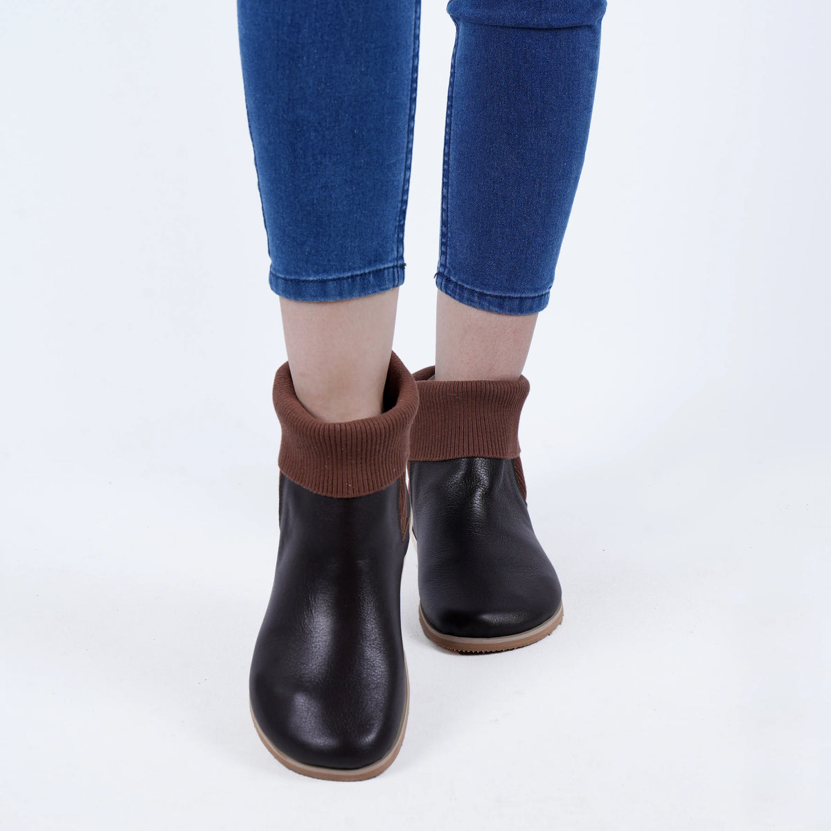 Smooth Barefoot Socks Chelsea Shoes – Eva Outsole – Dark Brown