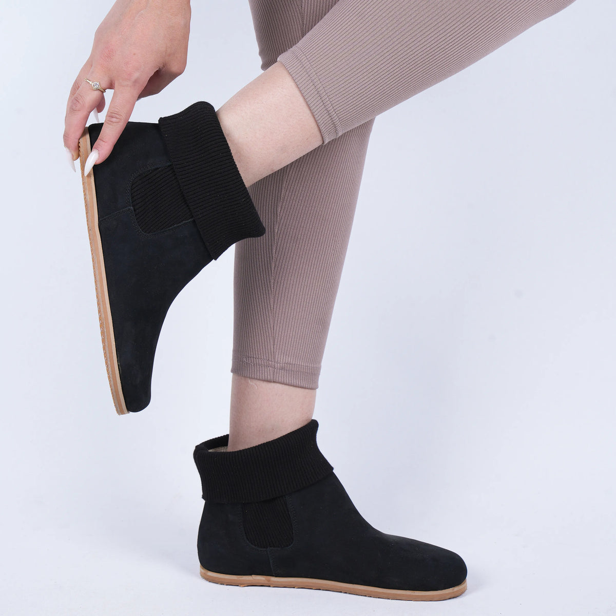 Nubuck Barefoot Socks Chelsea Shoes – Eva Outsole – Black