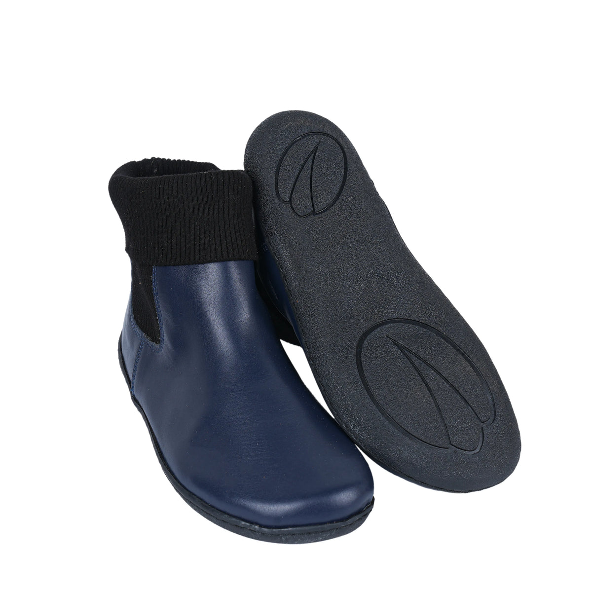 Smooth Barefoot Socks Chelsea Shoes – 6mm Rubber Sole – Navy Blue