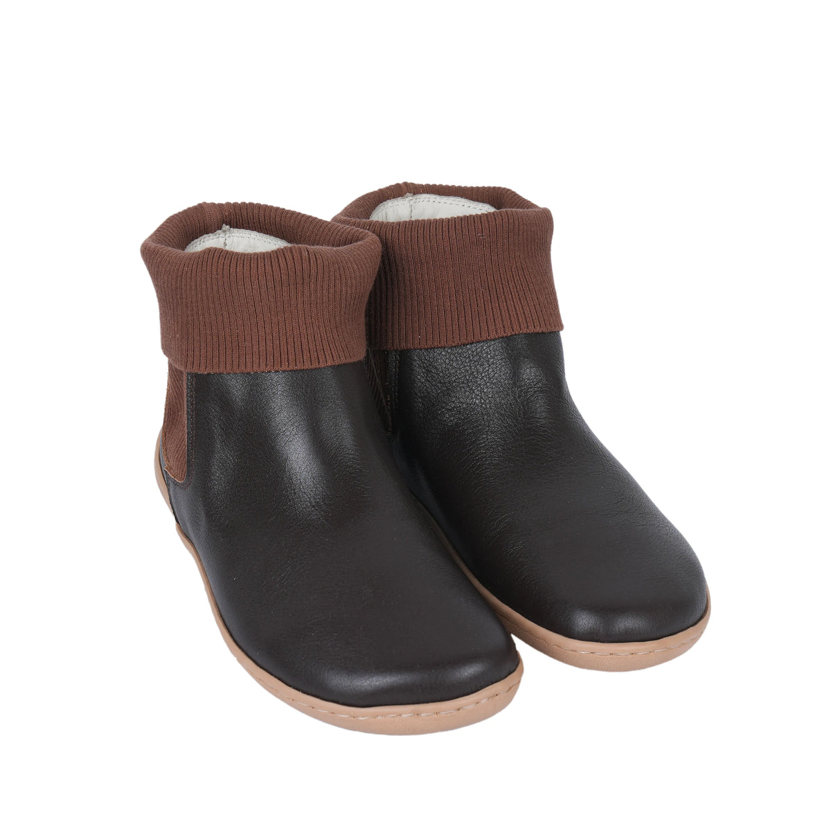 Smooth Barefoot Socks Chelsea Shoes – 6mm Rubber Sole – Dark Brown