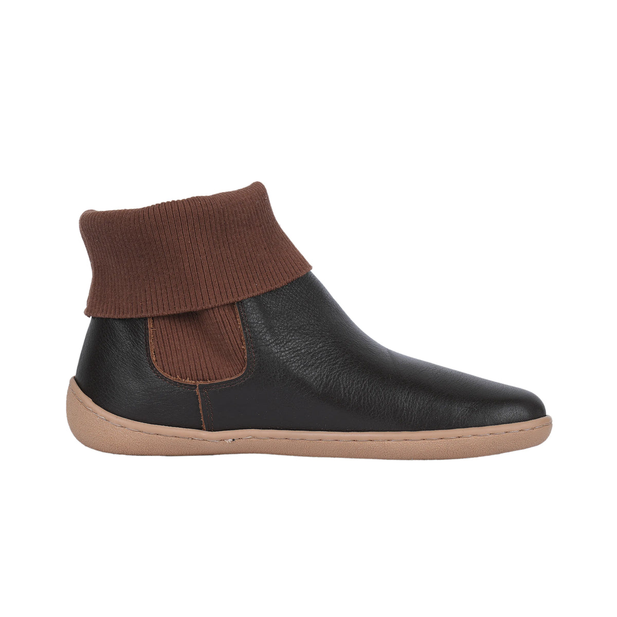 Smooth Barefoot Socks Chelsea Shoes – 6mm Rubber Sole – Dark Brown
