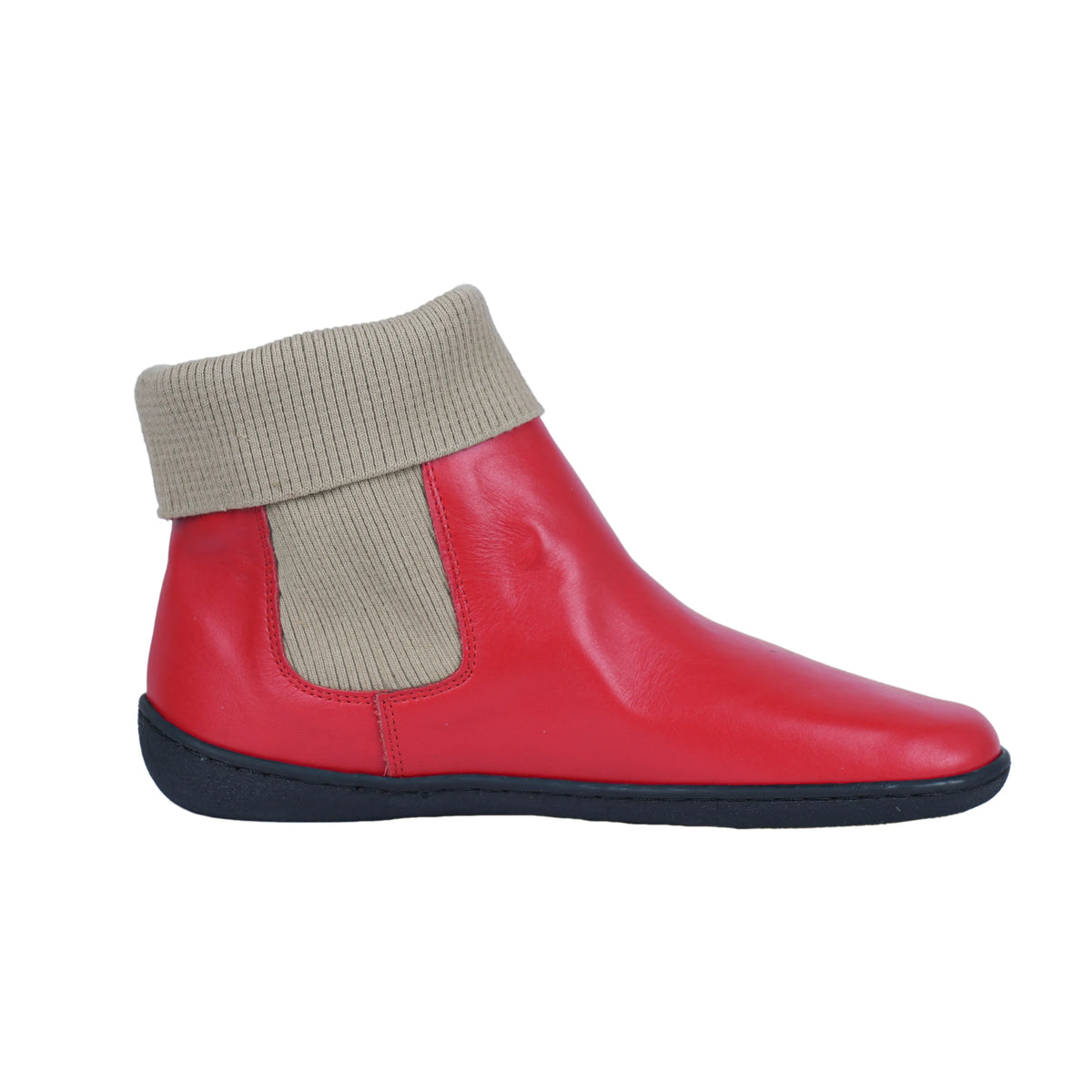 Smooth Barefoot Socks Chelsea Shoes – 6mm Rubber Sole – Red