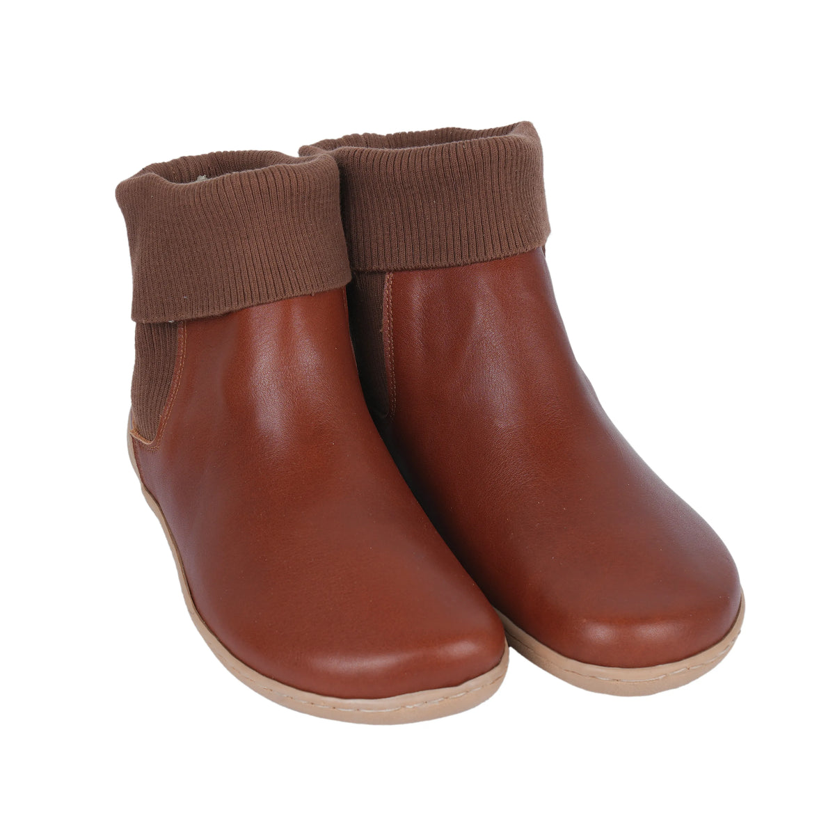 Smooth Barefoot Socks Chelsea Shoes – 6mm Rubber Sole – Brown