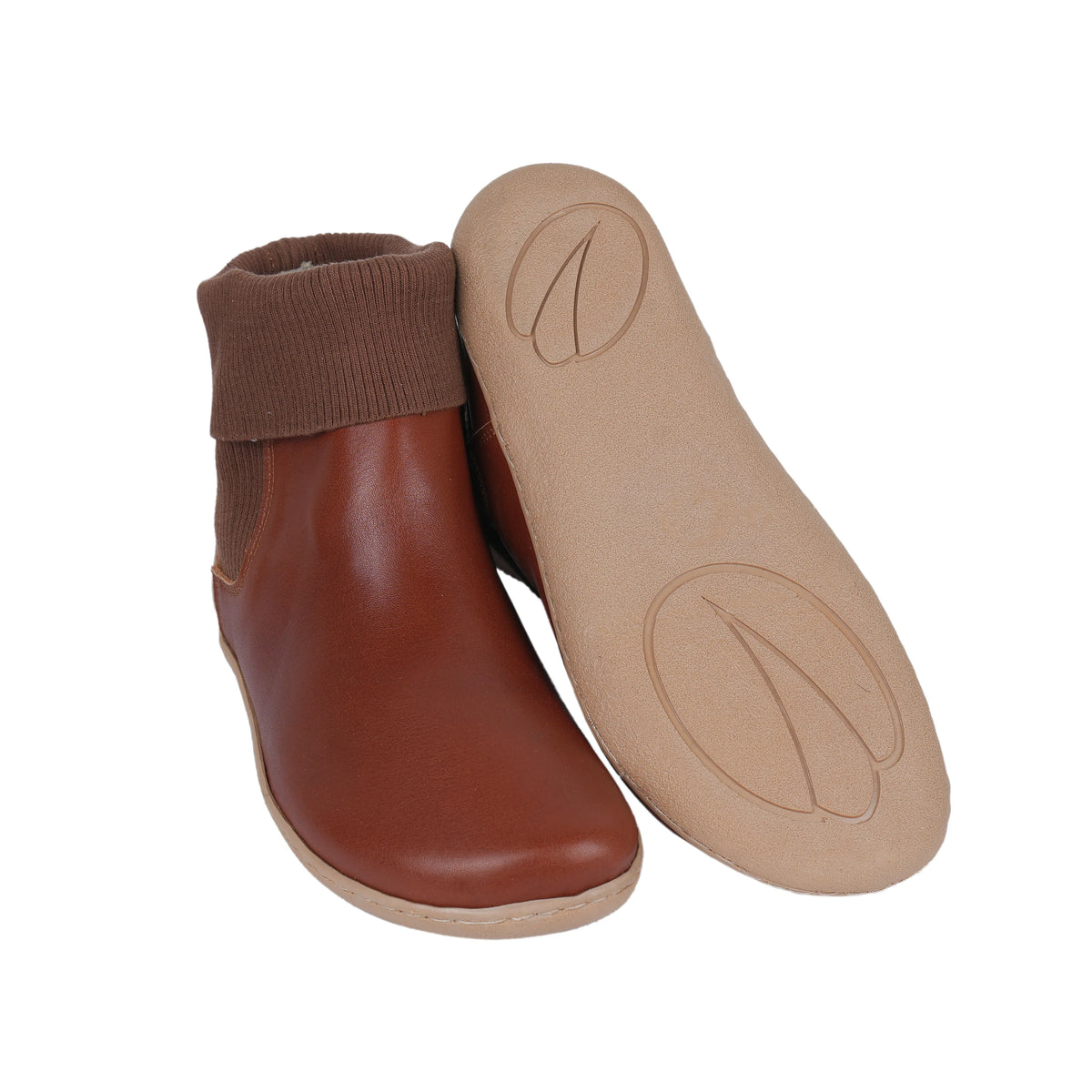 Smooth Barefoot Socks Chelsea Shoes – 6mm Rubber Sole – Brown