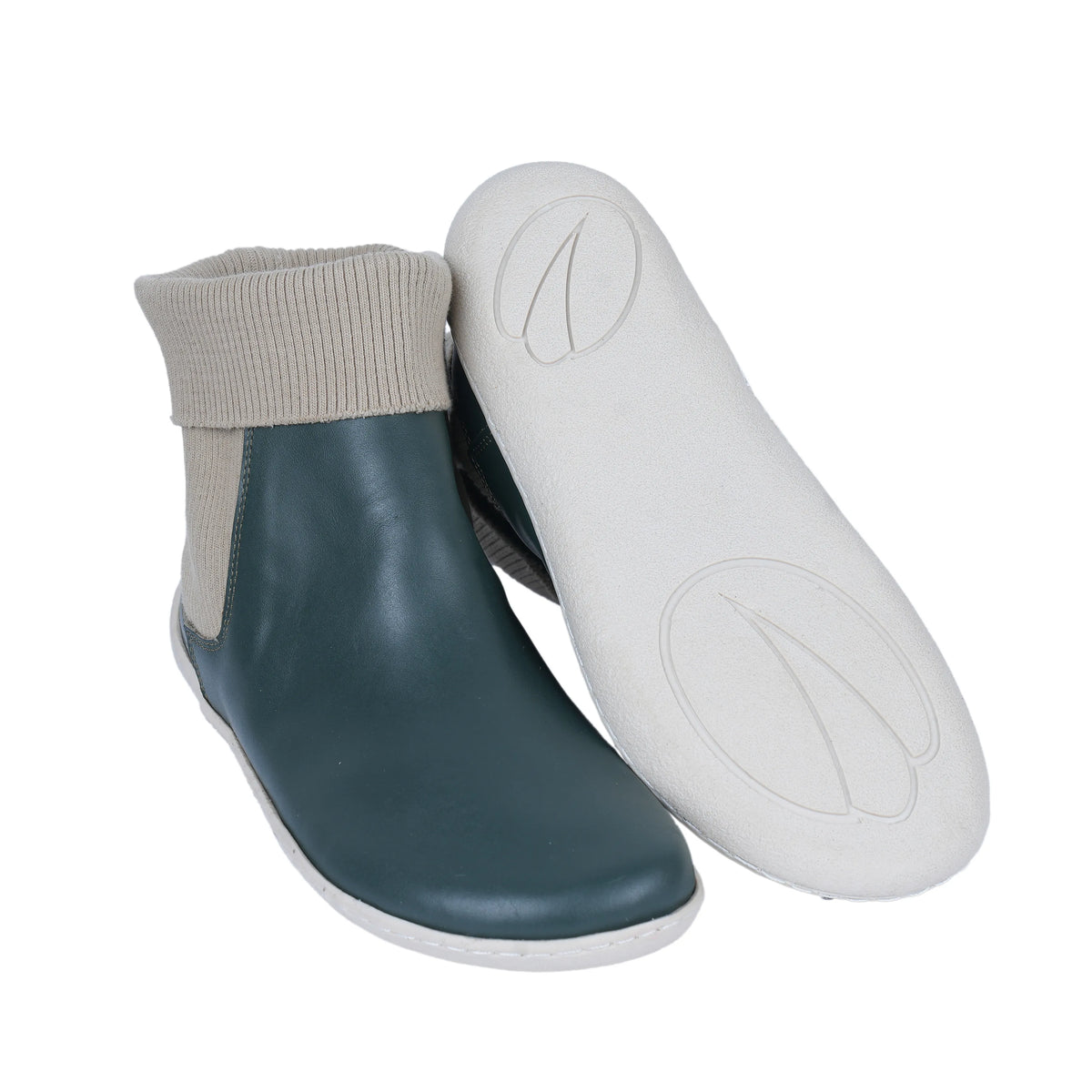 Smooth Barefoot Socks Chelsea Shoes – 6mm Rubber Sole – Green