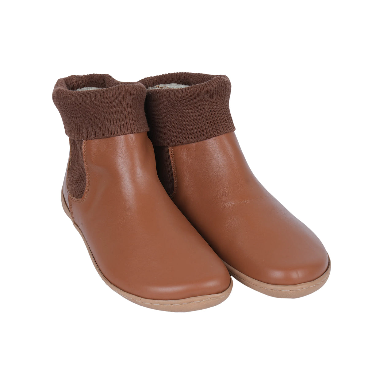 Smooth Barefoot Socks Chelsea Shoes – 6mm Rubber Sole – Tan